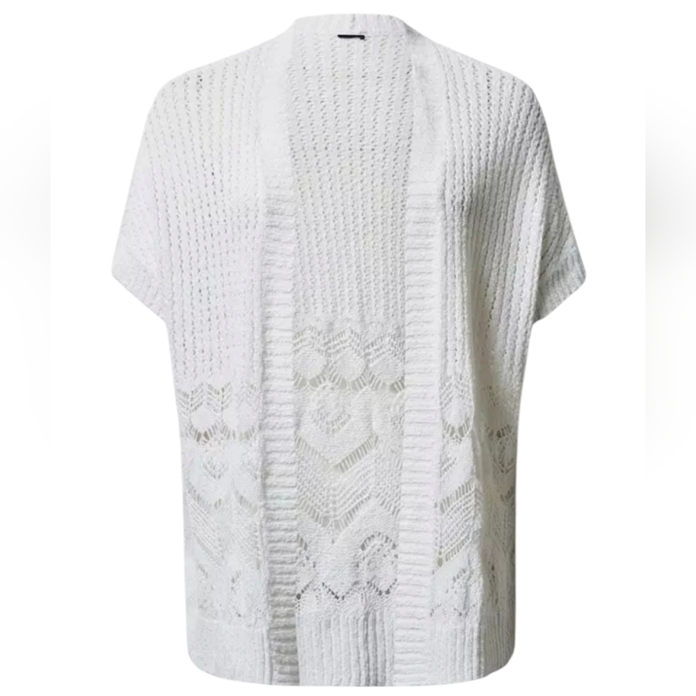 Torrid White Sleeveless Open Front Cardigan Sweater Size 1/2